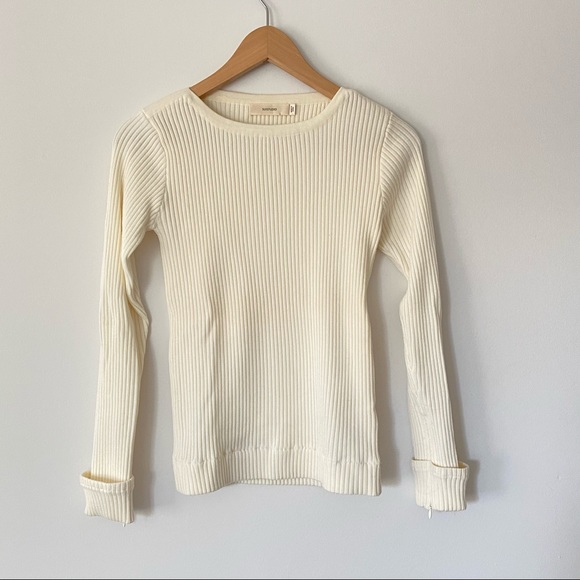 Off-white Crew Neck Sweater - 100% Merino Wool - Picture 6 of 6